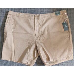 NWT Tan Chino Board Shorts Big Tall Men's 52 Drawstring‎ 8" Inseam Mutual Weave